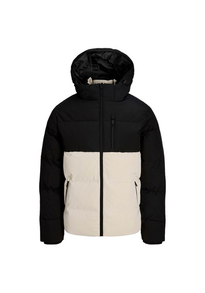 Jack & Jones Jjebecks Puffer Sn Siyah - Beyaz Erkek Mont 12298858