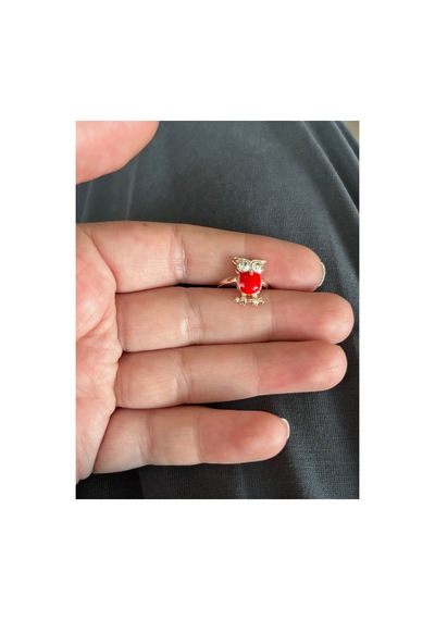Baykuş Kız Çocuk Yüzüğü Pembe