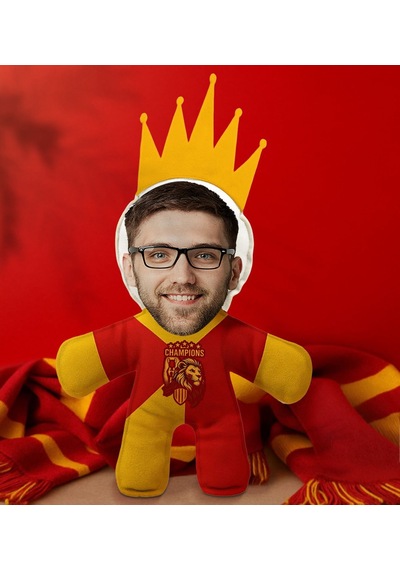 Bk Gift Kişiye Özel Sarı Kırmızı Taraftar Tasarımlı Kral Bebek Yastık-4, Taraftar si, Taraftar Yastık