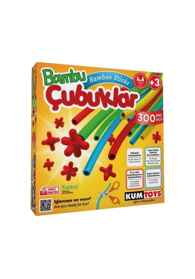 Mey İthalat 5462 Kumtoys, Bambu Çubuklar - 300 Parça / +3 Yaş