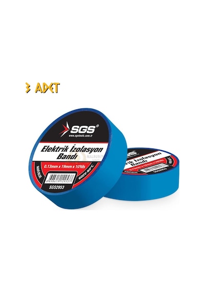 Sgs Elektrik İzolasyon Bandı - Mavi - 19 Mm X 9 Mt. - 3 Adet