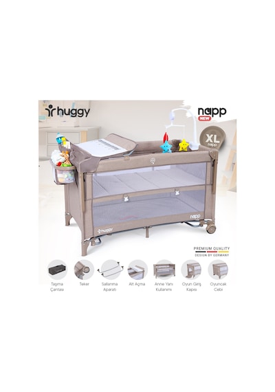 Huggy Napp 6in1 Anne Yanı Park Yatak Oyun Parkı + Yatak 70x120