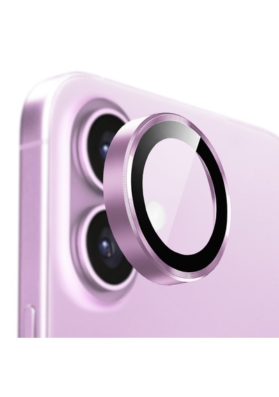Buff Apple Uyumlu iPhone 16 Plus Metal Lens Koruyucu Rose Pink