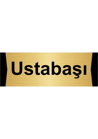 Ustabaşı 5x20cm Altın Renk Metal Yönlendirme Levhası