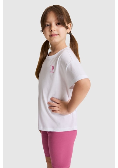 U.S. Polo Assn. Kız Çocuk Beyaz Tişört Basic 50325609-vr013