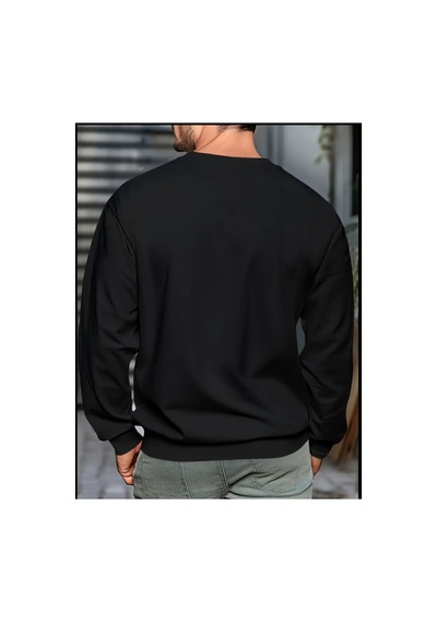 Blackjack Giyim Losangeles Baskılı Sweatshirt Siyah