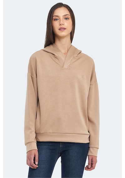 Slazenger Kenzıe I Kadın Kapüşonlu Bej Sweatshirt Bej