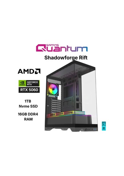 Quantum Gaming Shadowforge RIFT R7-5700X 16 GB 1 TB NVMe SSD 8 GB RTX5060 Masaüstü Oyuncu Bilgisayarı
