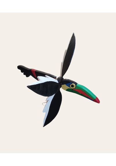 Toucan El Yapımı Ahşap Rüzgar Gülü Dış Mekan Dekoru