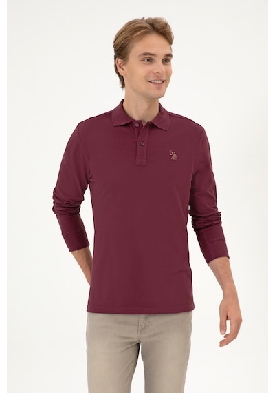 U.S. Polo Assn. Erkek Regular Fit Polo Yaka Koyu Bordo Basic Sweatshirt 50313772-VR177 U.S. Polo Assn. Erkek Regular Fit Polo Yaka Koyu Bordo Basic Sweatshirt 50313772-VR177