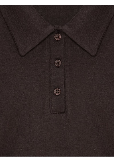 Dilvin 32614 Polo Yaka Top-koyu Kahve Kahverengi