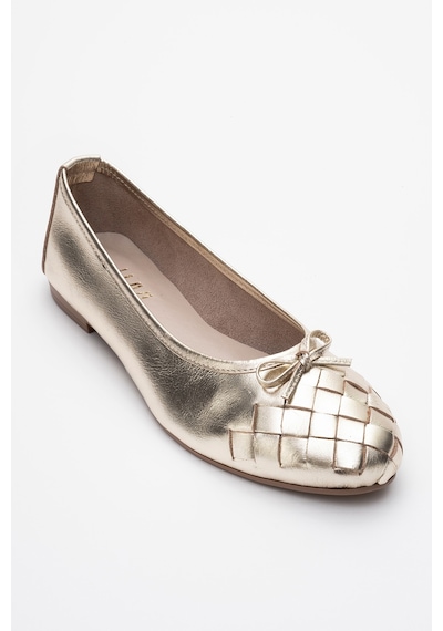 Luvishoes Luvi Shoes 03 Altın Cilt Hakiki Deri Kadın Babet Ayakkabı Altın