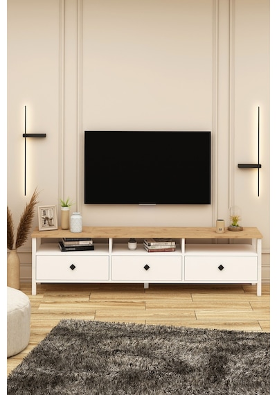 Remy Tv Ünitesi 180 Alt Modül Sepet - Beyaz Sepet - Beyaz