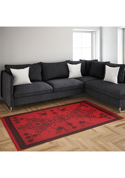 Bigghome Çift Taraflı Kilim, Makinede Yıkanabilir, Modern Desenli, 80 150 Cm, Sa25cy