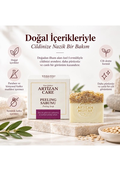 Artizan Care Peeling Sabunu 110 G Doğal İçerikli El Yapımı Sabun Yüz Ve Vücut Peeling Bakımı İçin K