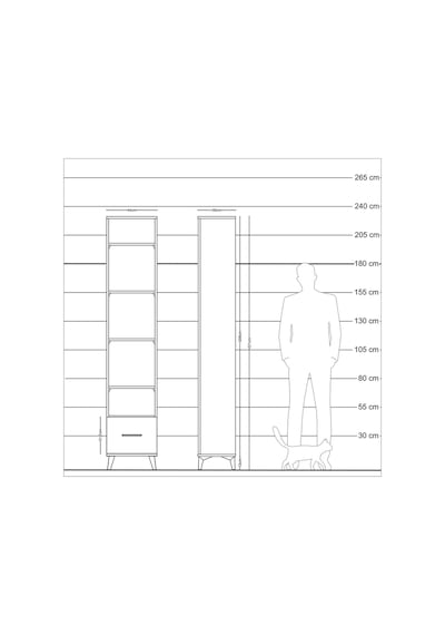 Arges Dolap 5 Raflı Tek Çekmeceli 44x30x221 Çam-aytaşı Çam