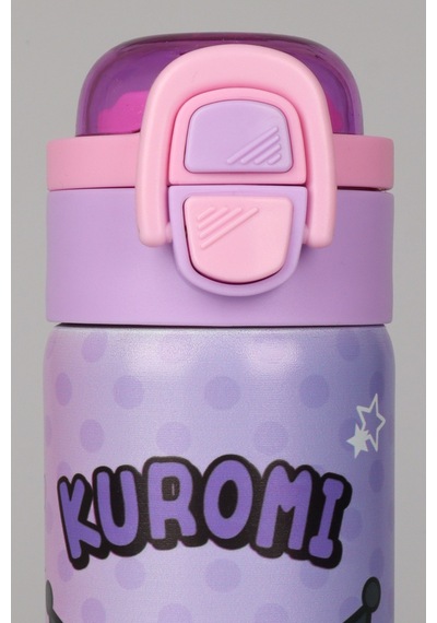 X Dekomus Lisanslı Kuromi Dark Delight Collection 600 Ml Çift Fonksiyon Kapaklı Çelik Matara Altın