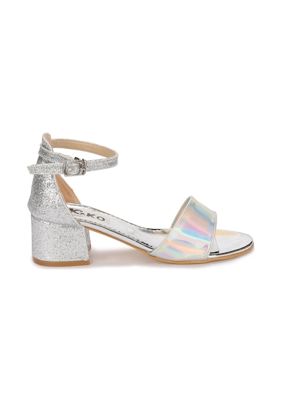 Kiko Kids Kiko 768 Ayna Kum Günlük Kız Çocuk 3 Cm Topuk Sandalet Ayakkabı G Gümüş-26 Gümüş