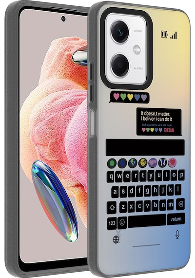Redmi Note 12 4g Kılıf Desenli Dragon Sert Kapak - Klavye Klavye Klavye