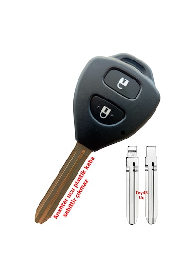 Toyota Corolla Auris Rav4 Hilux Uyumlu Toy43 Uçlu Logolu Kumanda Anahtar Kabı