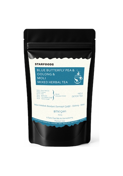 Mavi Kelebek & Oolong & Moli Mixed Herbal No: 2  Tea Beyaz Çay Yeşil Çay Yasemin Çayı