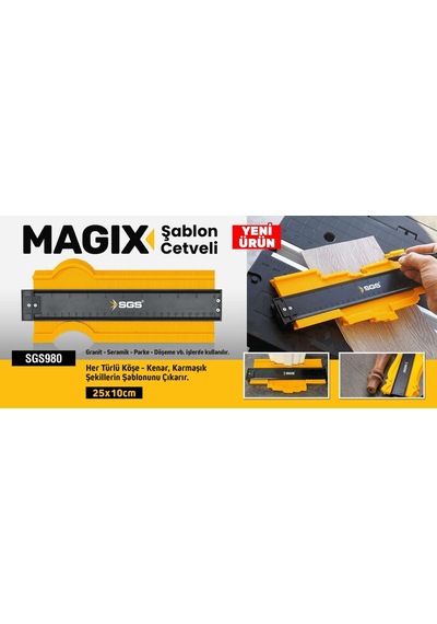 Sgs980 - Magix Şablon Cetveli 25x10cm