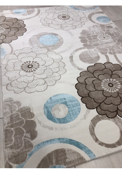 Flora Halı Alina 0720 B 165X230 Turkuaz Vizon 4 M2 Halı !