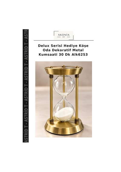 Delux Serisi Hediye Köşe Oda Dekoratif Metal Kumsaati 30 Dk Alk6253 Çok Renkli