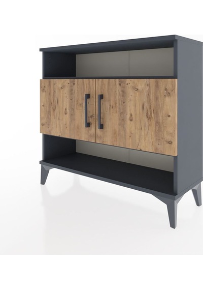 Arges Şifonyer 3 Raflı 2 Kapaklı 88x30x80 Antrasit-çam Antrasit