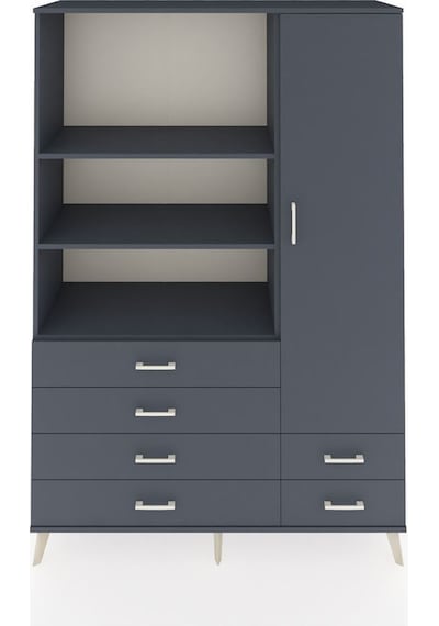 Hyperion Dolap 7 Raflı 6 Çekmeceli Tek Kapaklı 132x44x195 Antrasit-antrasit/antrasit Antrasıt/antrasıt Hyperion Dolap 7 Raflı 6 Çekmeceli Tek Kapaklı 132x44x195 Antrasit-antrasit/antrasit Antrasıt/antrasıt