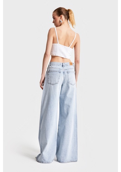 it's basic Kadın Snow Kot Rengi Hera 17s5-3 Palazzo Fit Denim Pantolon Kot Rengi 17s5-3