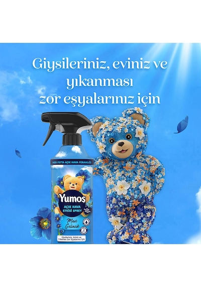 Açık Hava Etkisi Sprey Yıkanması Zor Eşyalar İçin Giysi Spreyi Mavi Gelincik 430 Ml
