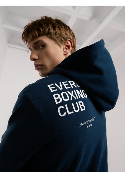 Everlast Boxing Club Regular Lacivert Erkek Full Zip Kapüşonlu Sweatshirt Lacivert