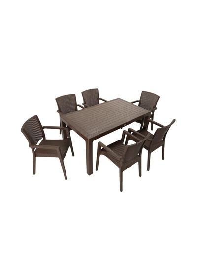 Mandella Elit Rattan 90x150 Zeus Koltuk Masa Takımı Kahverengi Diğer