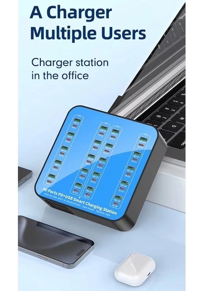 40 Portlu 400w Hızlı Şarj İstasyonu 20x Usb + 20x Type-c Pd Çıkışlı Şarj Cihazı Diğer