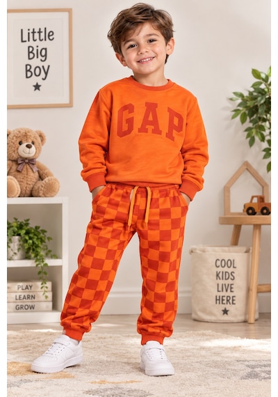 Uğur Bebe 3 İplik Şardonsuz Unisex Çocuk Turuncu Ekose Eşofman Takımı Sweatshirt, Rahat Kesim Jogger Alt, Şık Günlük Spor Kombin Turuncu Turuncu Uğur Bebe 3 İplik Şardonsuz Unisex Çocuk Turuncu Ekose Eşofman Takımı Sweatshirt, Rahat Kesim Jogger Alt, Şık Günlük Spor Kombin Turuncu Turuncu