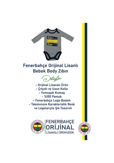 Fenerium Fenerbahçe Lisanslı Kalpleri Fetheden Renkler Bebek Body Zıbın Kanarya Baskılı Hediyelik Ahşap Kutulu Gri Fenerium Fenerbahçe Lisanslı Kalpleri Fetheden Renkler Bebek Body Zıbın Kanarya Baskılı Hediyelik Ahşap Kutulu Gri