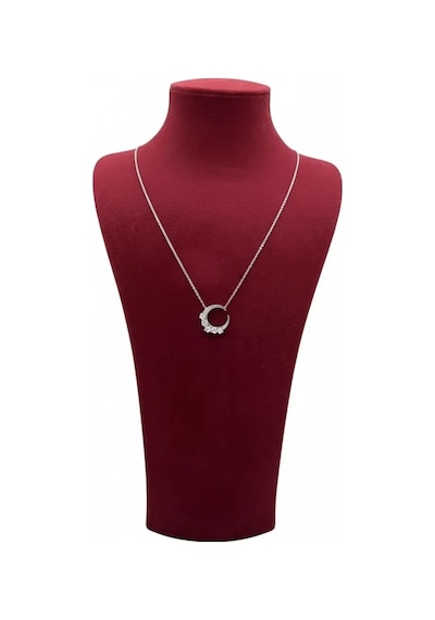 Süet Kumaş Bordo Renk Kolye Gerdanlık Zincir 32/15 Cm Takı Sergileme Mankeni