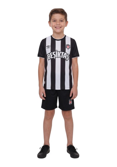 Beşiktaş Lisanslı Nostaji Çocuk Forma Siyah-beyaz