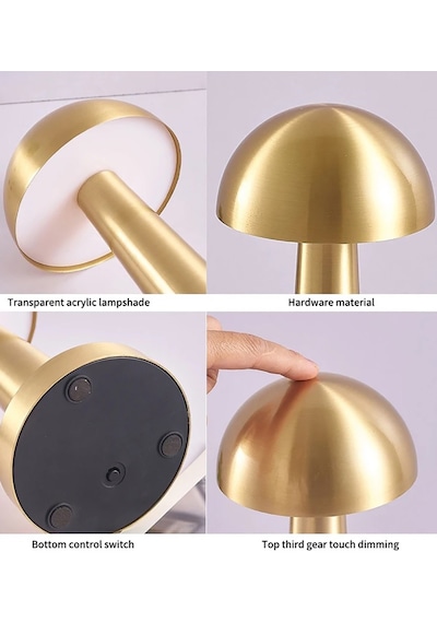 Şarjlı Dokunmatik Led Masa Lambası - Gold Rengi