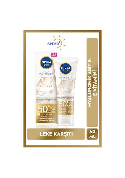 Luminous630 Leke Karşıtı Güneş Koruyucu Yüz Kremi 40ml, Spf50, Hyalüronik Asit, E Vitamini, Uva/uvb