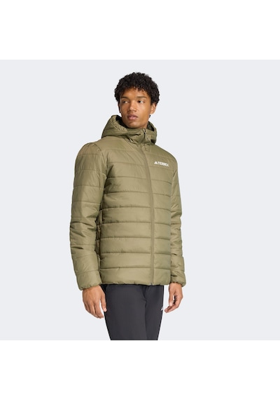 Adidas Terrex Multi Essentials Climawarm Yalıtımlı Kapüşonlu Erkek Yeşil Yürüyüş Montu Kb2186