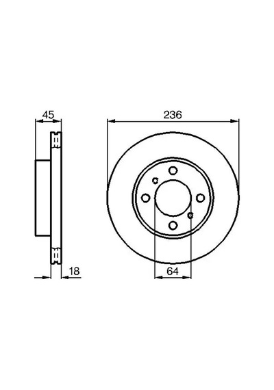 Mitsubishi Carisma Fren Diski On 1999-2001 Bosch 0986478572 2adettir