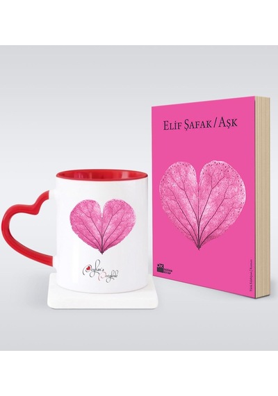 Kişiye Özel Elif Şafak Aşk Kitabı & Kırmızı Kalpli Kupa Se