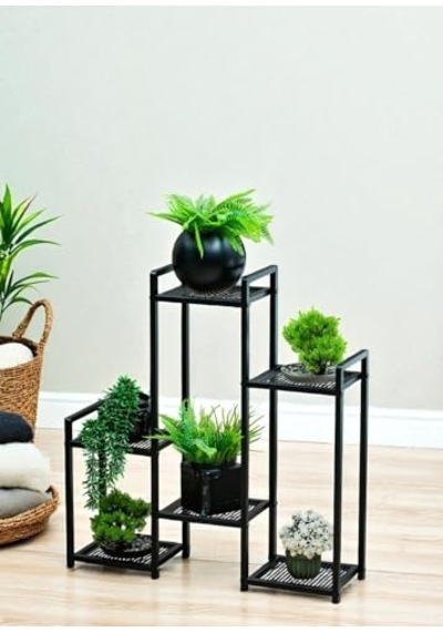 Ayrex Dekoratif Metal 6 Raflı Saksılık Katlı Dikey Saksı Standı Çiçeklik Bahçe Ve Balkon Dekoru Garden Diğer