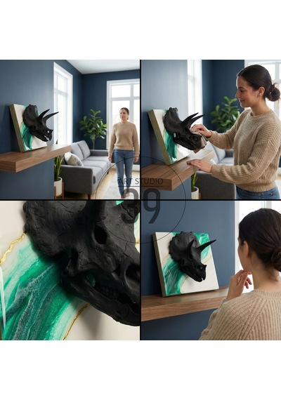 3d Triceratops Kafatası Altın Varaklı Epoksi Duvar Tablosu, El Yapımı Heykelsi Sanat Eseri, 25x25 Cm, Modern & Statement Tasarım 25 x 25 3d Triceratops Kafatası Altın Varaklı Epoksi Duvar Tablosu, El Yapımı Heykelsi Sanat Eseri, 25x25 Cm, Modern & Statement Tasarım 25 x 25