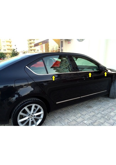 Skoda Octavia A7 Krom Cam Çıtası 6 Parça 2015 Sonrası