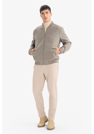 Defacto Regular Fit Kolej Yaka Bomber Astarlı Fermuarlı Kaşe Mont F7750ax26spbn84 Kahve-bn84