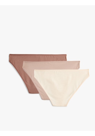 Koton Brief Külot 3'lü Çok Renkli Lila 5wlk30018mk Lila