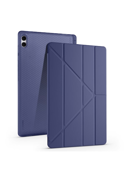 Samsung Galaxy Tab S11 Ultra Uyumlu Kılıf Tri Folding Kalem Bölmeli Katlanabilir Standlı Pu Yumuşak Kapak Kapaklı Kılıf